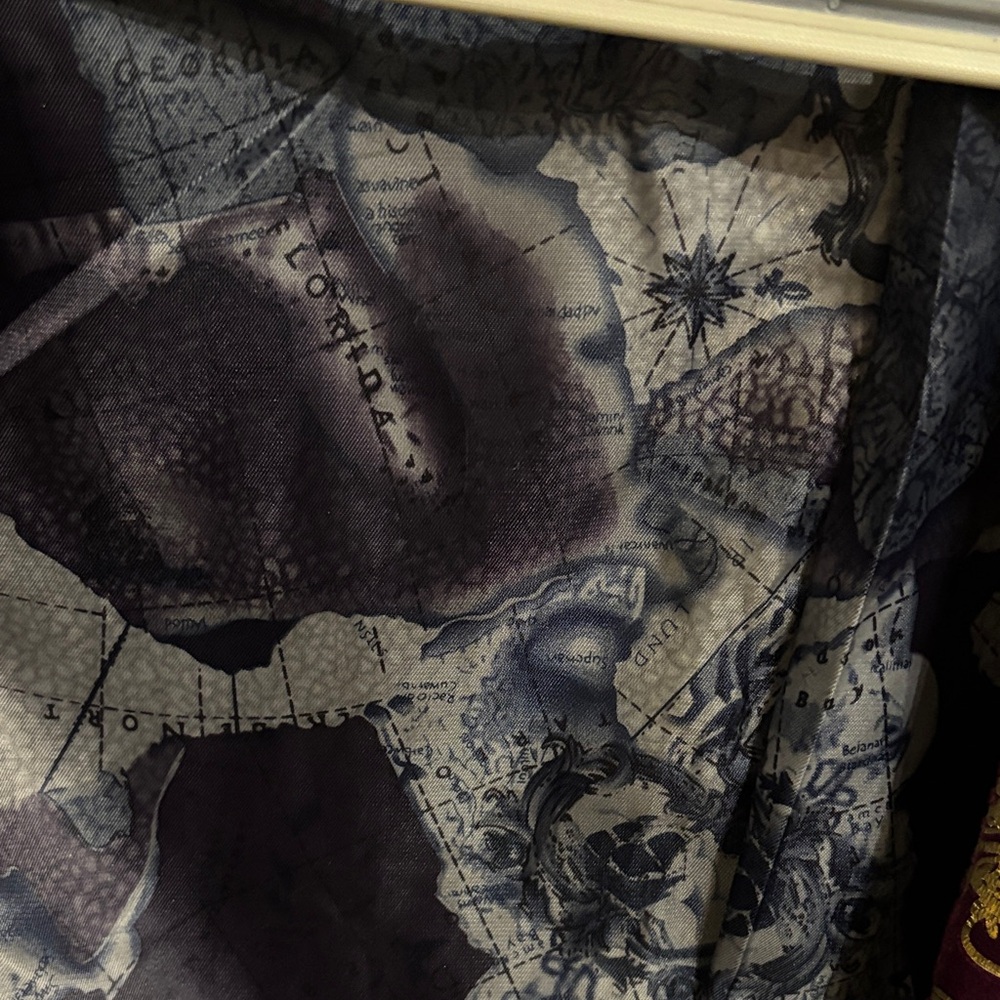 Gold and Burgundy Velvet Paisley Blazer - Picture 9 of 14